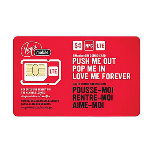 Carte Multi SIM prépayée Virgin Mobile CANADA 4G LTE Carte Multi SIM prépayée Virgin Mobile CANADA 4G LTE